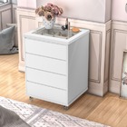 Mesinha Cabeceira Decor C/ Vidro Gaveta Com Colmeia Branco