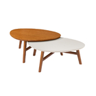 Mesinha Centro Organica Manaus Base Madeira De Sala Kit C/ 2