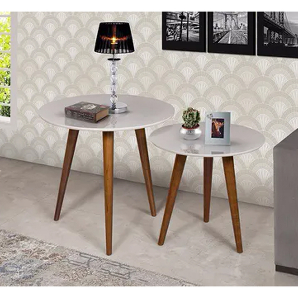 Mesinha Centro Ou Canto Tripé Madeira Torneado Tampo Mdf Off