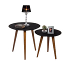 Mesinha Centro Ou Canto Tripé Madeira Torneado Tampo Mdf Preta