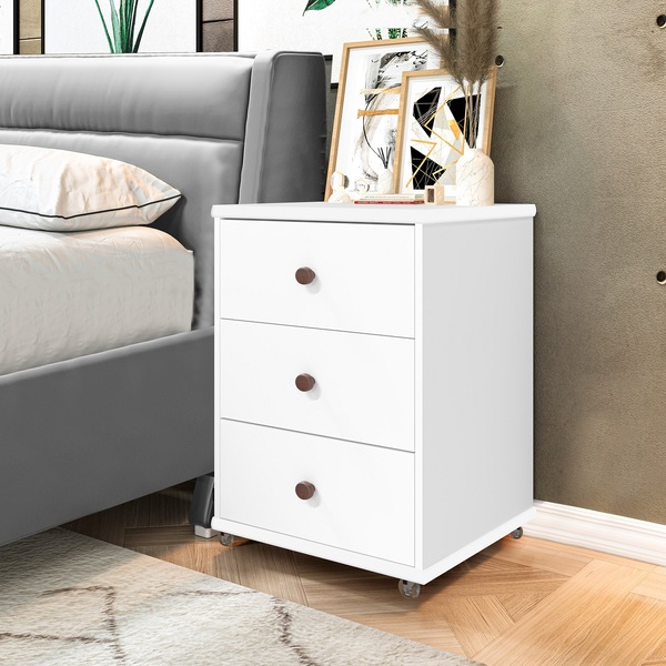 Mesinha De  Cabeceira Branca Bond C/ Pés De Silicone