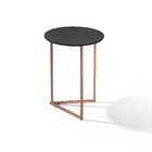 Mesinha De Apoio Redonda Pé De Ferro Cobre Estilo Industrial