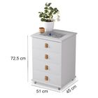 Mesinha De Cabeceira C/ Colmeia Organizadora Rossi Branco