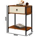 Mesinha De Cabeceira Iron Vintage Preto Canela Off White