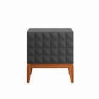 Mesinha De Cabeceira Madeira Diamante 2 Gavetas Grafite