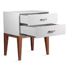 Mesinha De Cabeceira Moderna Jatobá 2 Gavetas Branco