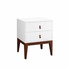 Mesinha De Cabeceira Moderna Nature 2 Gavetas Branco