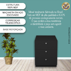 Mesinha De Cabeceira Para Quarto Com 3 Gavetas Preto Tam. 45cm