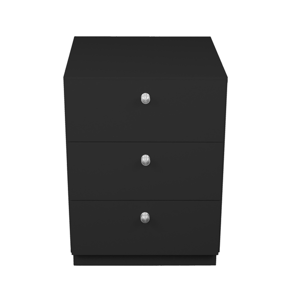 Mesinha De Cabeceira Para Quarto Com 3 Gavetas Preto Tam. 45cm