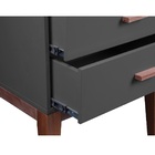 Mesinha De Cabeceira Retro Jatobá 2 Gavetas Grafite