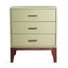 Mesinha De Cabeceira Retro Jatobá 3 Gavetas Bege