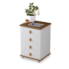 Mesinha De Cabeceira Rossi Amêndoa 4 Gavetas Sendo 1 Colmeia