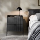 Mesinha De Cabeceira Venus 45cm Com Base Em Aço Carbono Preto