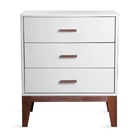 Mesinha De Cabeceira Vintage Jatobá 3 Gaveta Branco