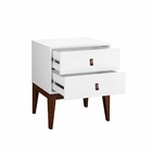 Mesinha De Cabeceira Vintage Nature 2 Gavetas Branco