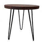 Mesinha De Canto - Madeira Pinus E Hairpin Legs De Ferro