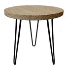 Mesinha De Canto - Madeira Pinus E Hairpin Legs De Ferro