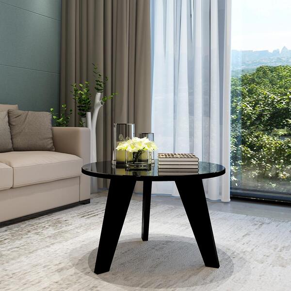 Mesinha De Centro Com Tampo Em Espelho Liverpool Preto