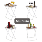 Mesinha Dobrável Para Canto Do Café Com Bandeja Branca