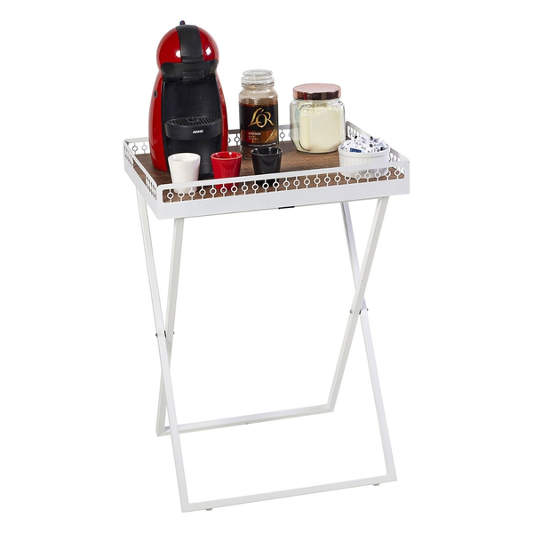 Mesinha Dobrável Para Canto Do Café Com Bandeja Branca