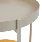 Mesinha Lateral Aura Redonda Apoio Bandeja Metal Madeira Cham