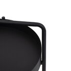 Mesinha Lateral Aura Redonda Apoio Bandeja Metal Madeira Pret