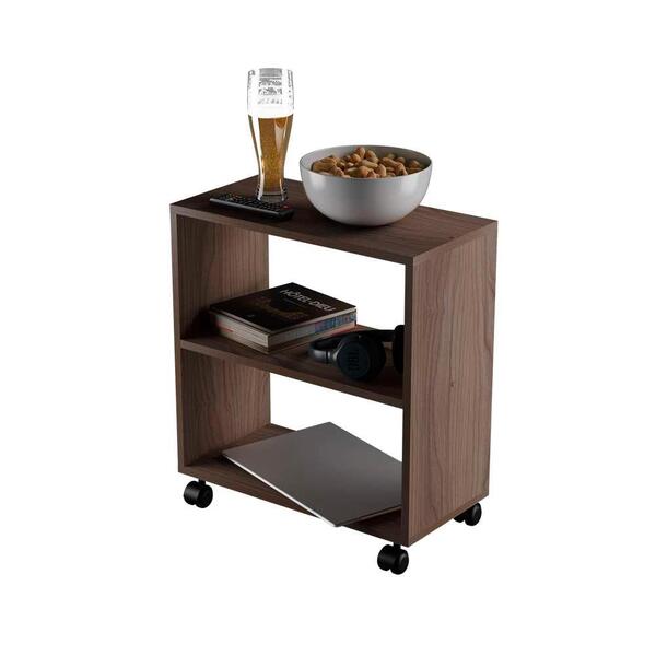 Mesinha Lateral De Apoio Nogal Sala Quarto 50 X 47 X 25cm Com