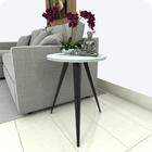 Mesinha Lateral De Canto Para Sala E Quarto Redonda P.b