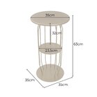 Mesinha Lateral Industrial Silueta Alta Redonda 35cm Champanhe