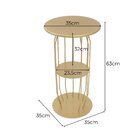 Mesinha Lateral Industrial Silueta Alta Redonda 35cm Dourado