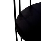 Mesinha Lateral Industrial Silueta Alta Redonda 35cm Preto