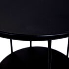 Mesinha Lateral Industrial Silueta Alta Redonda 35cm Preto