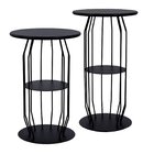 Mesinha Lateral Industrial Silueta Alta Redonda 35cm Preto