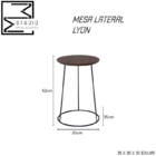 Mesinha Lateral Lyon Redonda Industrial Decorativa 35cm - Pre
