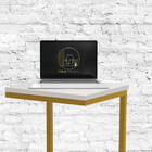 Mesinha Lateral Ou Aparador De Sofá Dourada Tampo Corano Bran