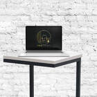 Mesinha Lateral Ou Aparador De Sofá Preta Tampo Branco - Folk