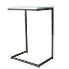 Mesinha Lateral Ou Aparador De Sofá Preta Tampo Branco - Folk