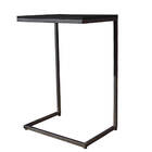 Mesinha Lateral Ou Aparador De Sofá Preta Tampo Preto - Folk