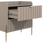 Mesinha Lateral Para Cama Moriah 60cm Largura Conect Pés E Pu