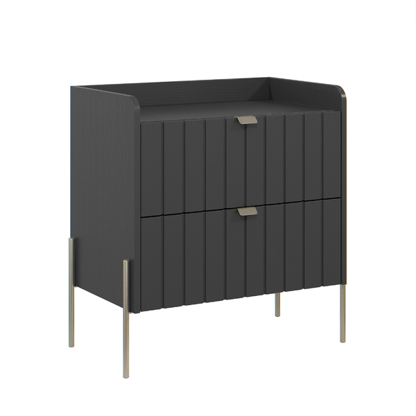 Mesinha Lateral Para Cama Moriah 60cm Largura Grafite Preto P