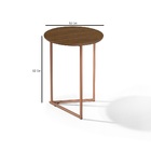 Mesinha Lateral Redonda Pé De Ferro Cobre Estilo Industrial