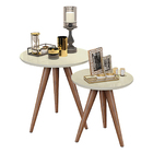 Mesinha Lateral Redonda Pé Palito - Off White