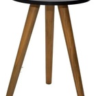 Mesinha Mdf De Apoio Lateral Canto Tripé Palito Preta