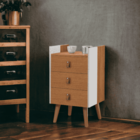 Mesinha Minimalista 3 Gavetas Horse Branco/nature