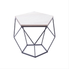 Mesinha Prisma Preta De Metal E Madeira - Or Design