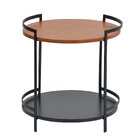 Mesinha Redonda Lateral Apoio Sala Quarto Madeira Maciça Aço