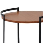 Mesinha Redonda Lateral Apoio Sala Quarto Madeira Maciça Aço