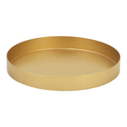 Mesinha Redonda Lateral Bandeja Apoio Sala Aço Dourada Collie