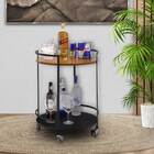 Mesinha Redonda Lateral Carrinho Aparador Buffet Sala Cozinha