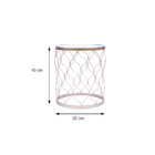 Mesinha Redonda Spark Dourada Tampo De Espelho - Or Design